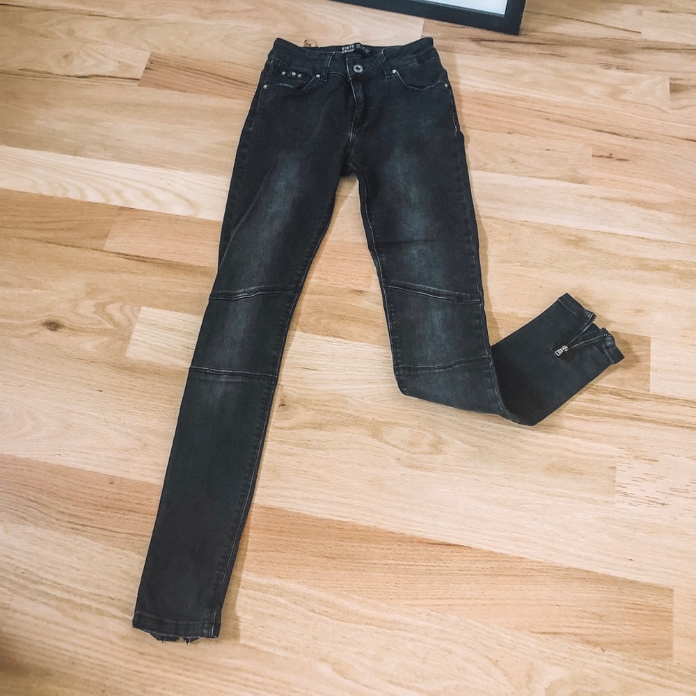 Zara Black Moto Denim